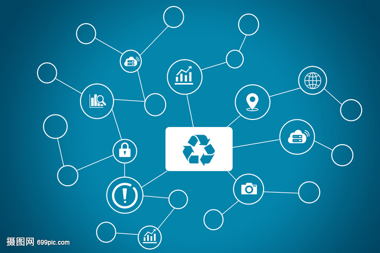 藍(lán)色環(huán)保科技連線(xiàn)圖圖